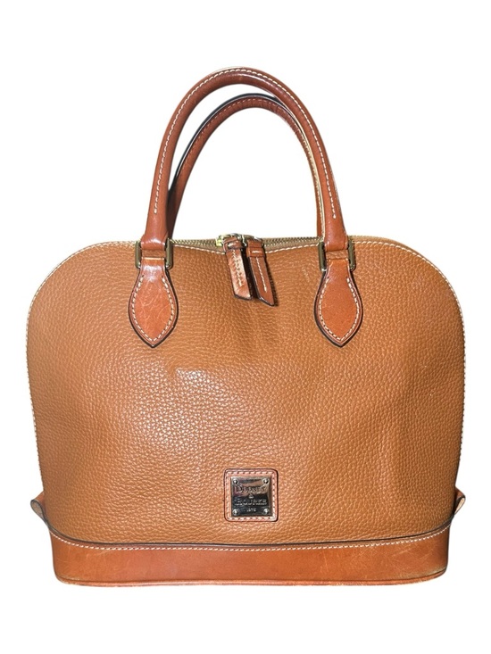 Dooney & Bourke Handbags - Dooney & Bourke Pebble Grain Zip Zip Satchel Caramel Hand Bag Purse